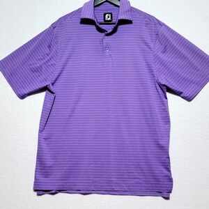 FootJoy Mens Purple Striped Performance Polo‎ Shirt Sz M #604